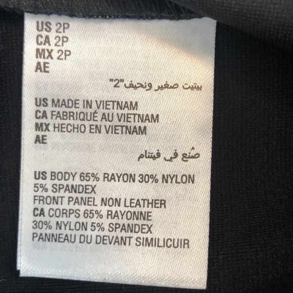 INC International Concepts  Skinny Pull On Pants Front Black Faux Leather Sz 2P - Picture 11 of 11